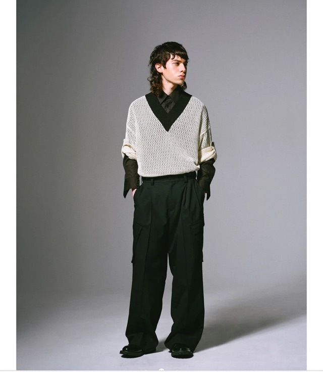 EZUMi  エズミ  BIG ポケット コットン シャツ ブラウス  BLACK / BLUE STRIPE　YESS25TP01