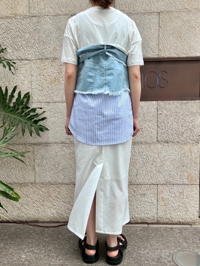 AULA AILA  レイヤードデザインTシャツ   1262-08016  WHITE×LT.BLUE(01) アウラアイラ