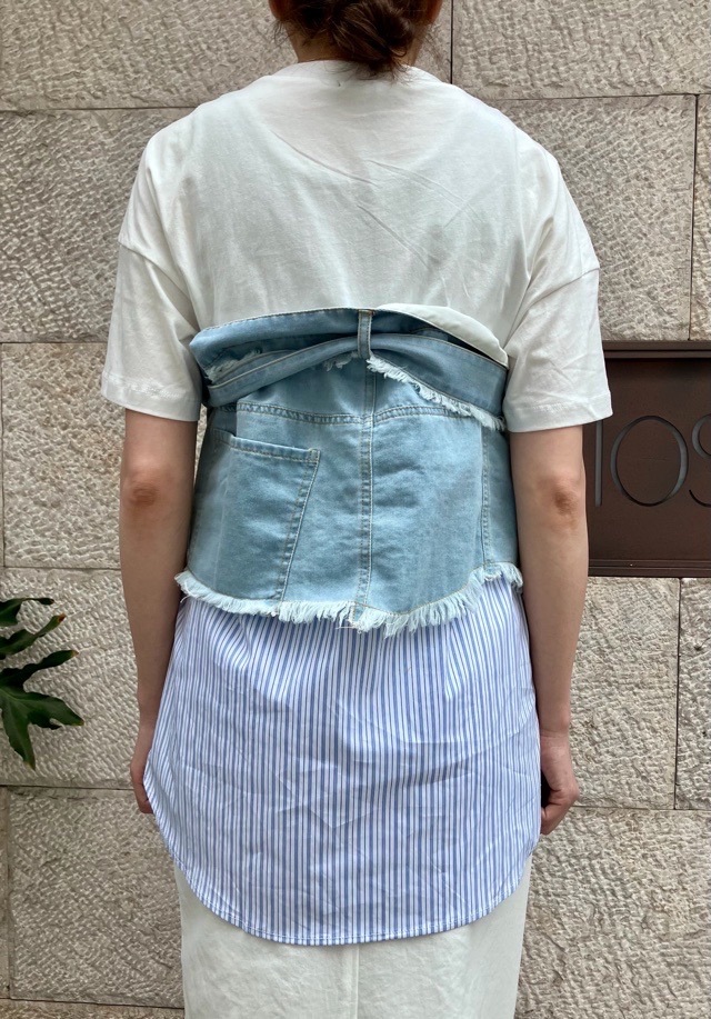 AULA AILA  レイヤードデザインTシャツ   1262-08016  WHITE×LT.BLUE(01) アウラアイラ