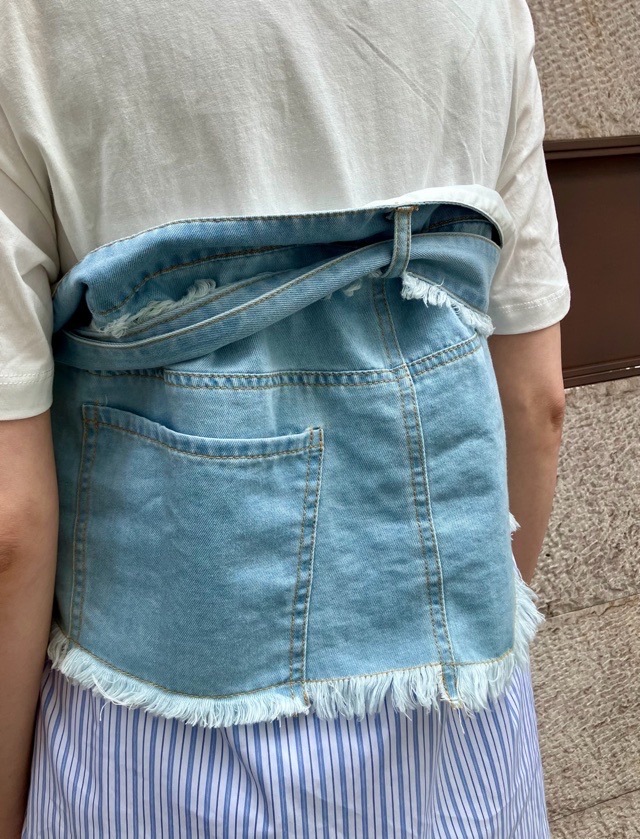 AULA AILA  レイヤードデザインTシャツ   1262-08016  WHITE×LT.BLUE(01) アウラアイラ