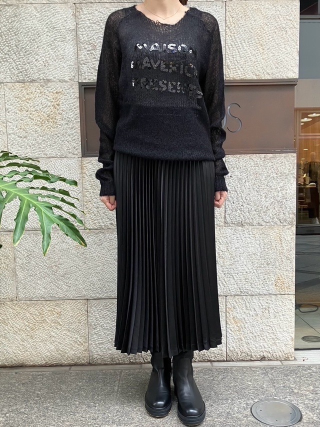 MAISON MAVERICK PRESENTS　 スパンコールロゴ ローゲージ ニット　　MM5072　KHAKI /BLACK /GRAY メゾン マヴェリック プレゼンツ