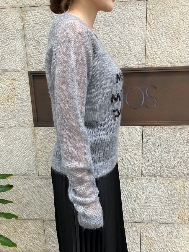MAISON MAVERICK PRESENTS　 スパンコールロゴ ローゲージ ニット　　MM5072　KHAKI /BLACK /GRAY メゾン マヴェリック プレゼンツ