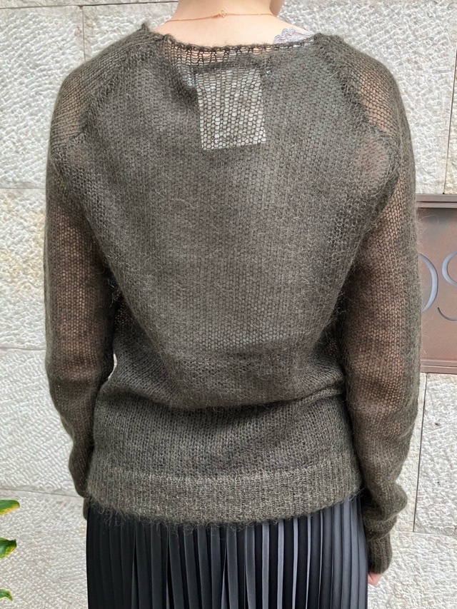 MAISON MAVERICK PRESENTS　 スパンコールロゴ ローゲージ ニット　　MM5072　KHAKI /BLACK /GRAY メゾン マヴェリック プレゼンツ