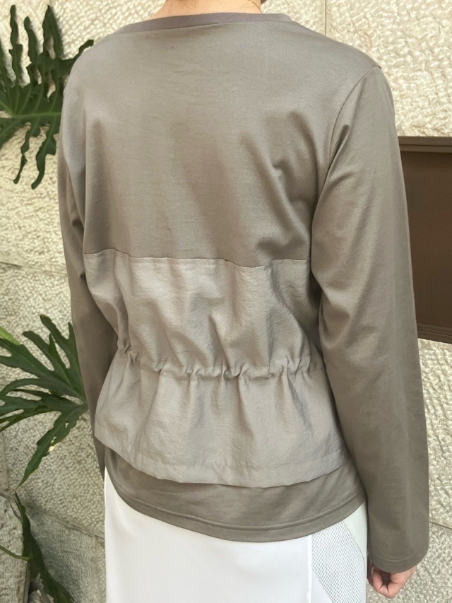 MARECHAL TERRE 　異素材 MIX コードストッパー プルオーバー　ZMT251CT012 （047）KHAKI　マルシャルテル