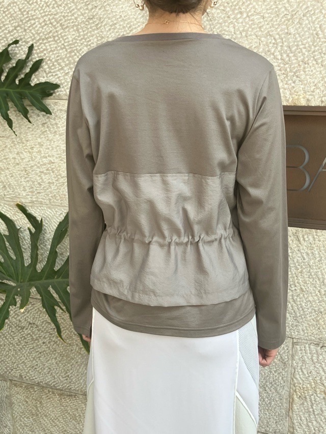 MARECHAL TERRE 　異素材 MIX コードストッパー プルオーバー　ZMT251CT012 （047）KHAKI　マルシャルテル