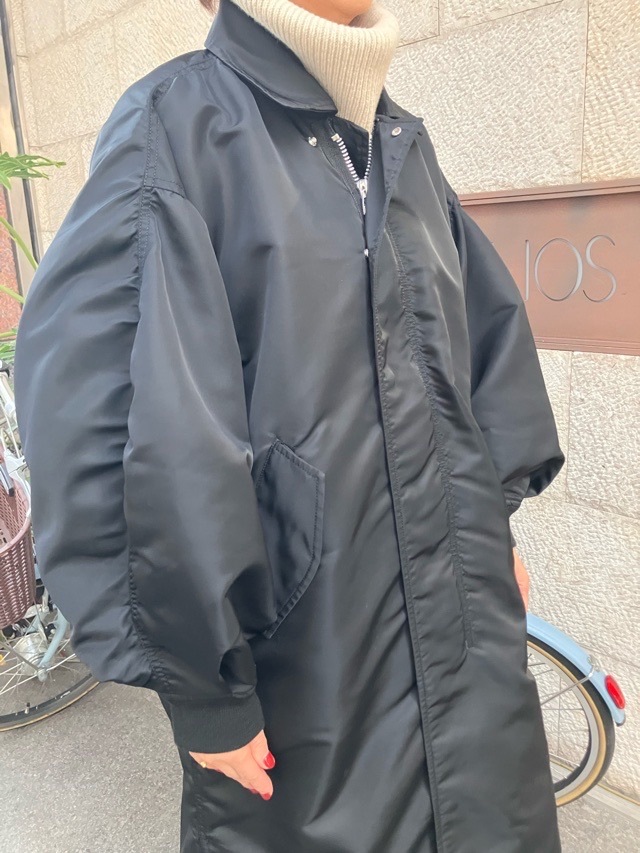 near.nippn ニア―ニッポン　 713-2526　ナイロンロングコート　ブラック