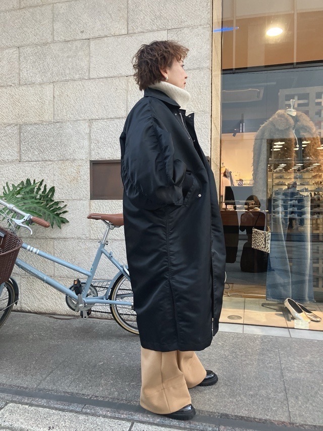 near.nippn ニア―ニッポン　 713-2526　ナイロンロングコート　ブラック