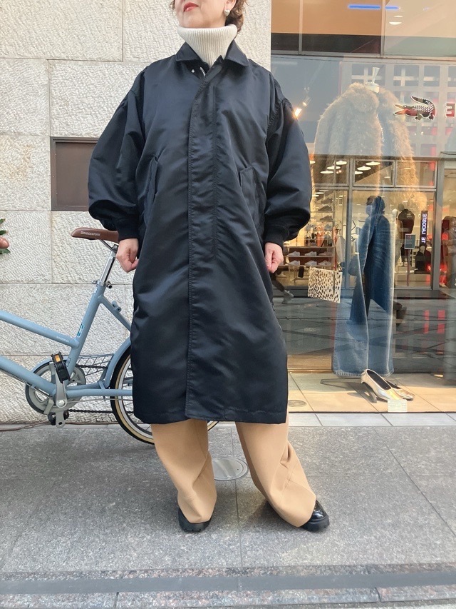 near.nippn ニア―ニッポン　 713-2526　ナイロンロングコート　ブラック