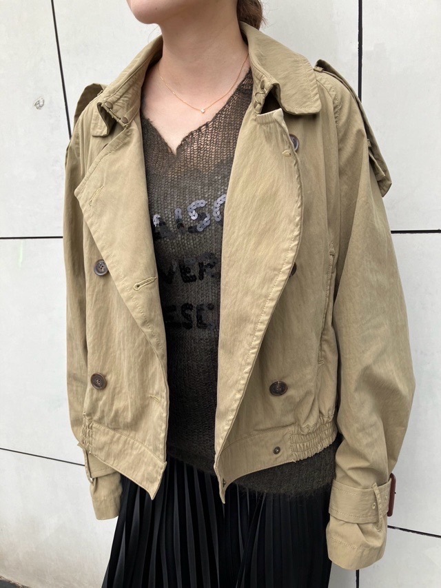 M53 エムゴーサン　　ミリタリーショート トレンチ　CAMEL　UNISEX　MJ-048