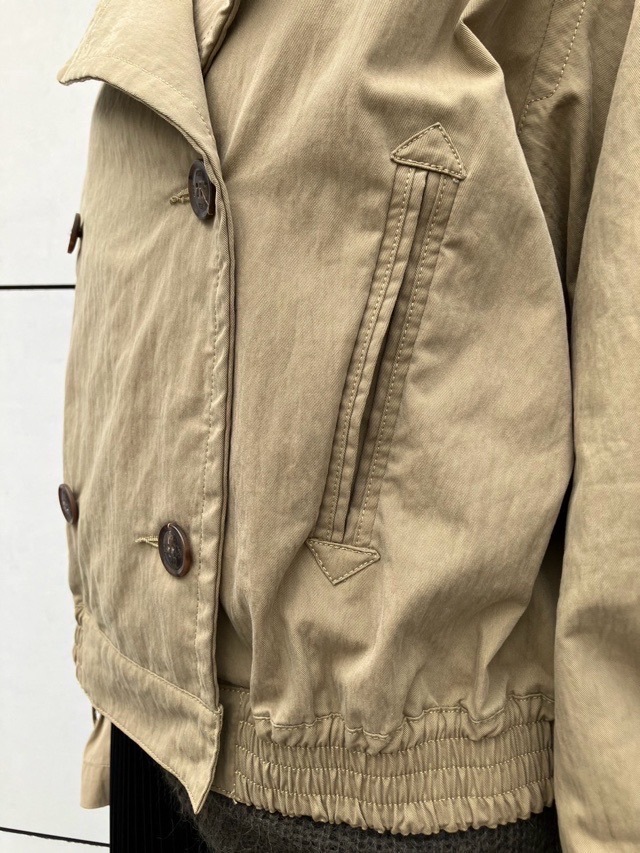 M53 エムゴーサン　　ミリタリーショート トレンチ　CAMEL　UNISEX　MJ-048