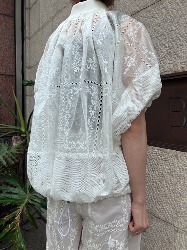 MARECHAL TERRE レースバルーンスリーブシャツブルゾン ZMT263BZ217 BLACK (009) / OFF WHITE (002) マルシャルテル