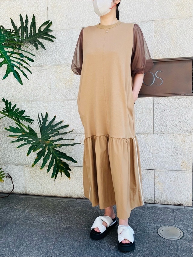 MARECHAL TERRE マルシャルテル 袖 パフスリーブ 切替 ワンピース