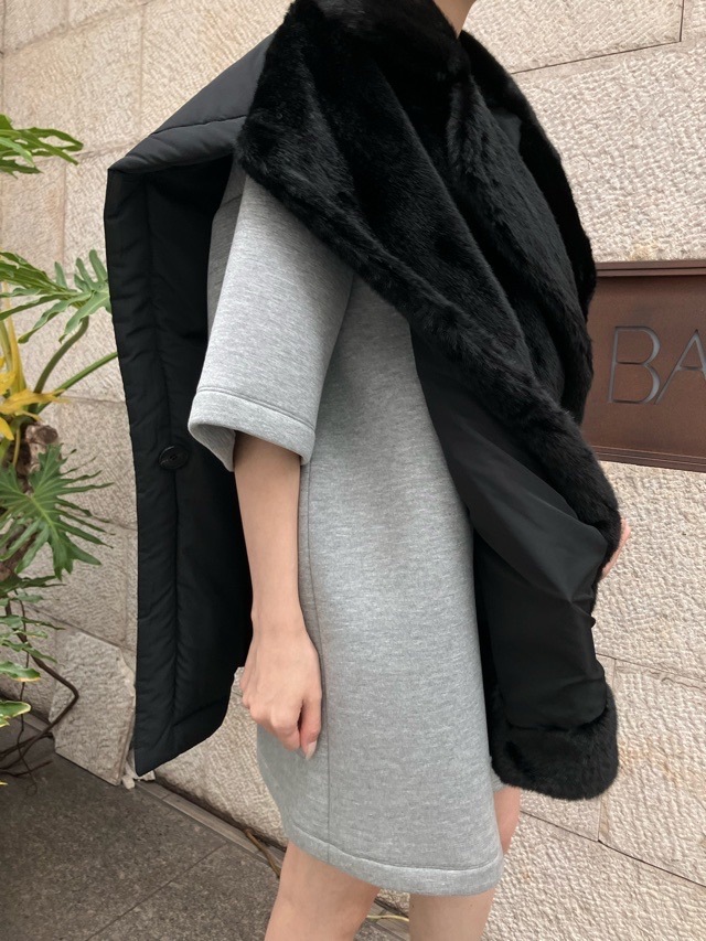 MARECHAL TERRE フェイクファースリ-ブレスアウター ZMT254VT313 (119)BLACK/(031)LIGHT BEIGE/(037)BROWNマルシャルテル