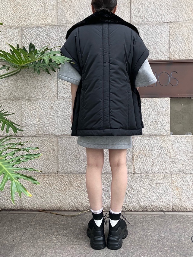 MARECHAL TERRE フェイクファースリ-ブレスアウター ZMT254VT313 (119)BLACK/(031)LIGHT BEIGE/(037)BROWNマルシャルテル