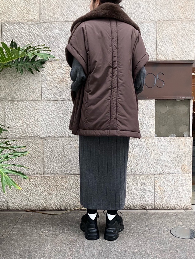 MARECHAL TERRE フェイクファースリ-ブレスアウター ZMT254VT313 (119)BLACK/(031)LIGHT BEIGE/(037)BROWNマルシャルテル