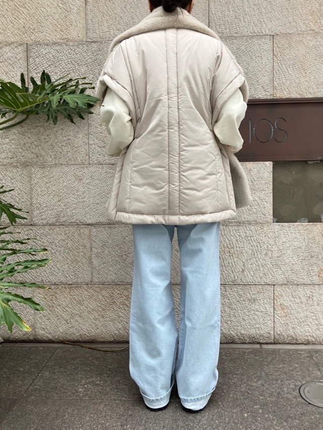 MARECHAL TERRE フェイクファースリ-ブレスアウター ZMT254VT313 (119)BLACK/(031)LIGHT BEIGE/(037)BROWNマルシャルテル