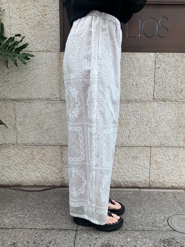 MARECHAL TERRE  レース ワイド コクーン パンツ    ZMT263PT218    BLACK (009) / OFF WHITE (002）　マルシャルテル