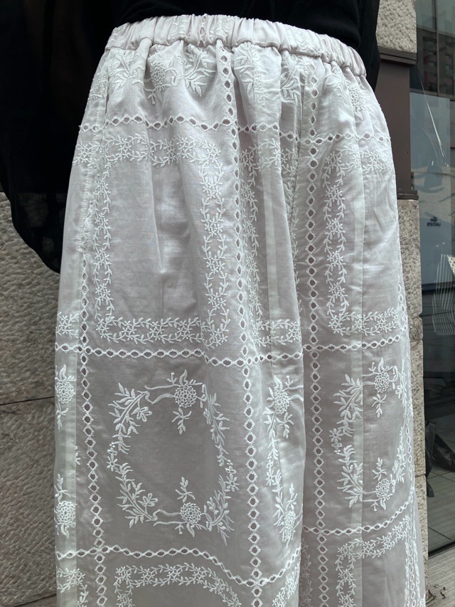MARECHAL TERRE  レース ワイド コクーン パンツ    ZMT263PT218    BLACK (009) / OFF WHITE (002）　マルシャルテル
