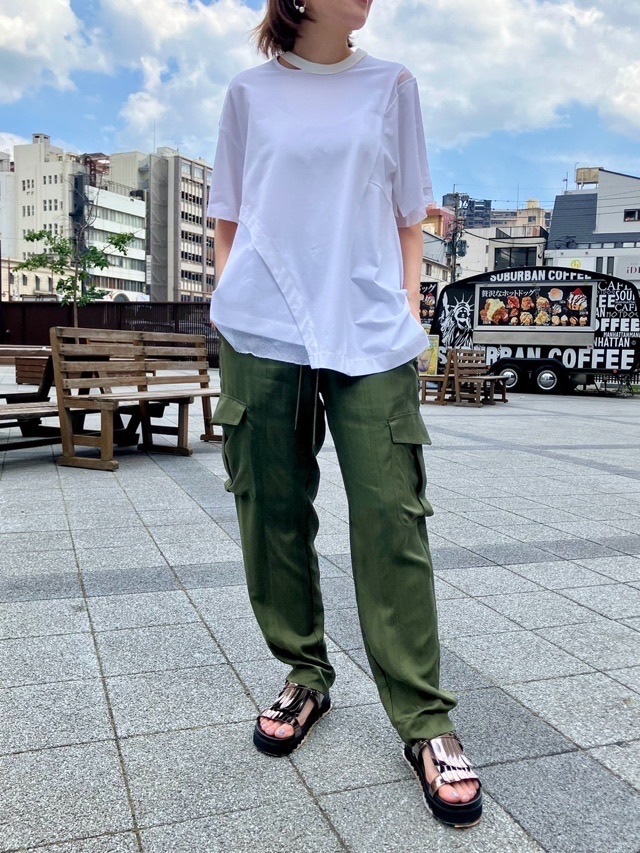 AULA AILA  メシュコンビネーションアシンメトリー T-SHIRT  アウラ アイラ 1241-08032