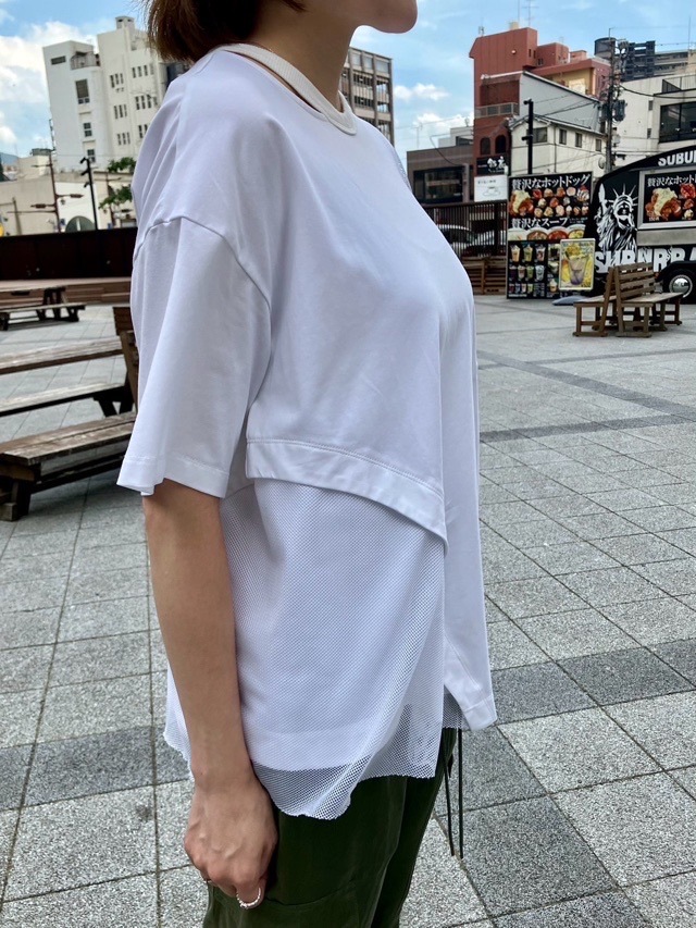 AULA AILA  メシュコンビネーションアシンメトリー T-SHIRT  アウラ アイラ 1241-08032