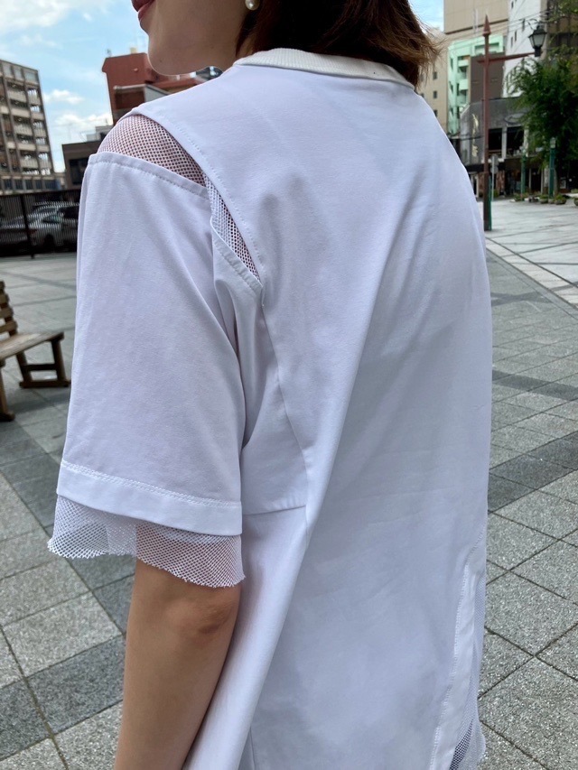 AULA AILA  メシュコンビネーションアシンメトリー T-SHIRT  アウラ アイラ 1241-08032