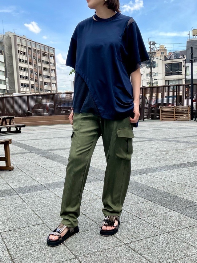 AULA AILA  メシュコンビネーションアシンメトリー T-SHIRT  アウラ アイラ 1241-08032