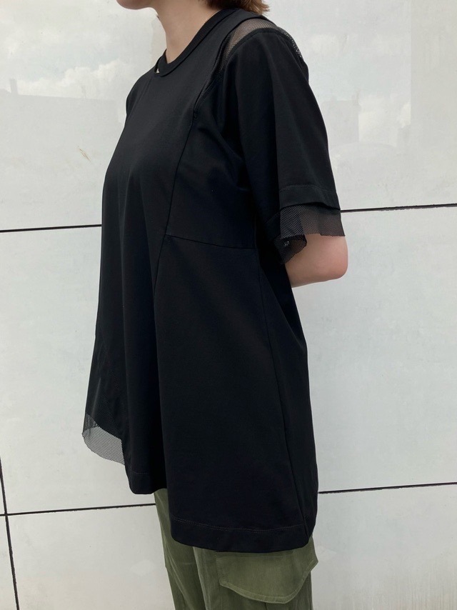 AULA AILA  メシュコンビネーションアシンメトリー T-SHIRT  アウラ アイラ 1241-08032