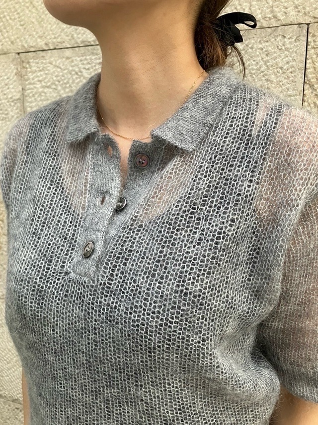 MAISON MAVERICK PRESENTS　 ポロ 半袖ニット　MM5073　GRAY/K/BLACK  メゾン マヴェリック プレゼンツ