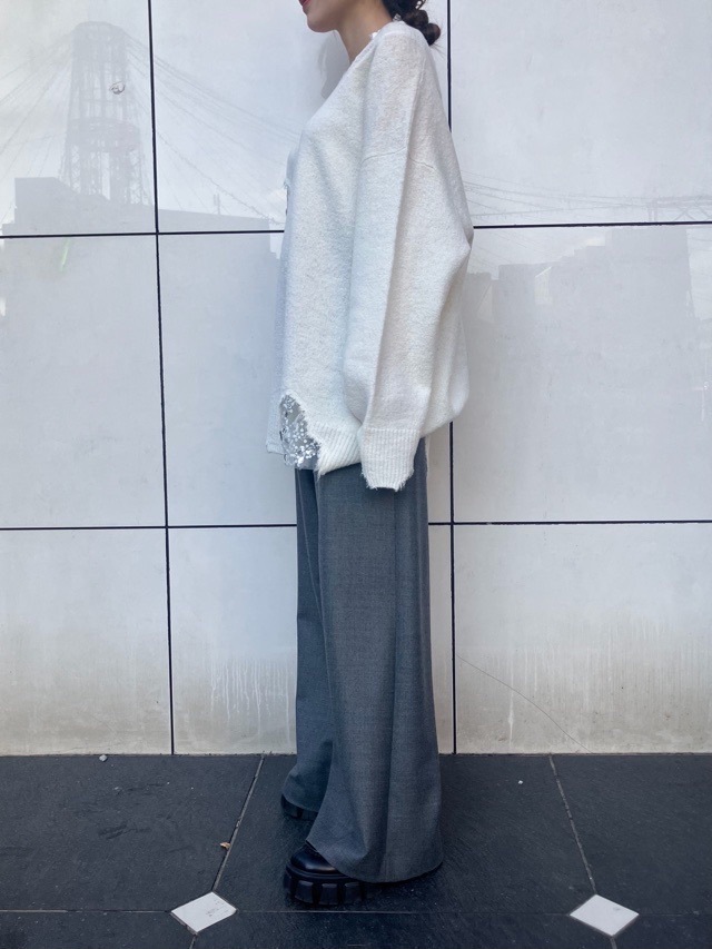 EZUMi エズミ エローデッド エンブロイダリ― セーター WHITE YEAW25KT05