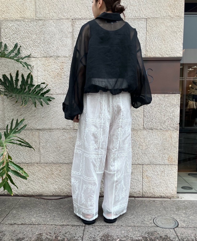BEATINGHEART シアー オーガンジー ボリュームスリーブ シャツ ブラウス BB242M1 WHITE (N0) / GRAY (N2) / BLACK (N6) ビーティングハート