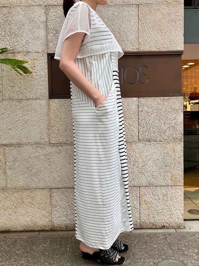 AULA AILA  ボーダー コンビネーション ワンピース ドレス  1252-03012  BLACK(19) /GRAY(12)/ WHITE(02)  アウラアイラ