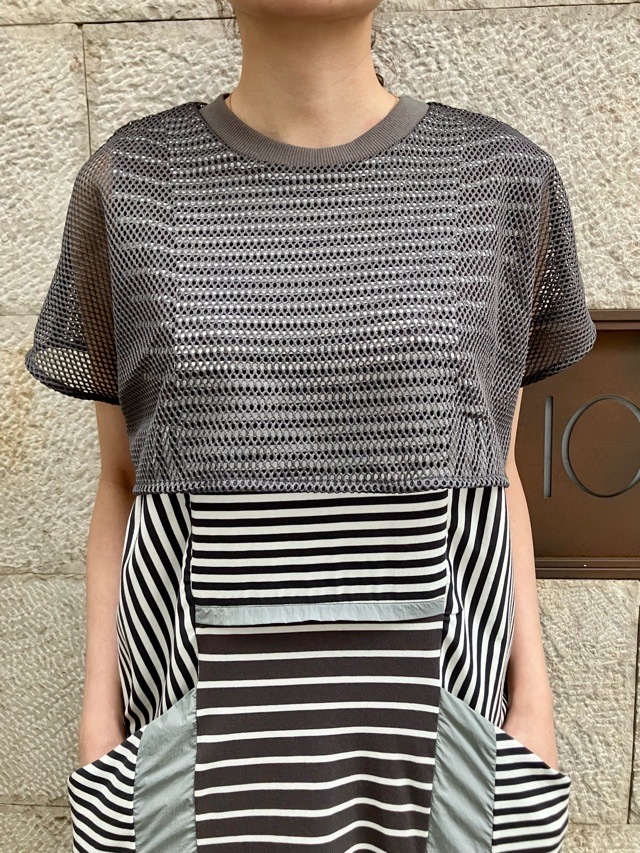 AULA AILA  ボーダー コンビネーション ワンピース ドレス  1252-03012  BLACK(19) /GRAY(12)/ WHITE(02)  アウラアイラ