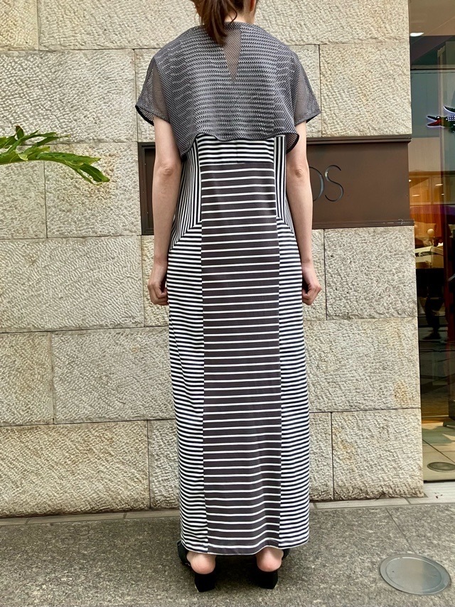 AULA AILA  ボーダー コンビネーション ワンピース ドレス  1252-03012  BLACK(19) /GRAY(12)/ WHITE(02)  アウラアイラ