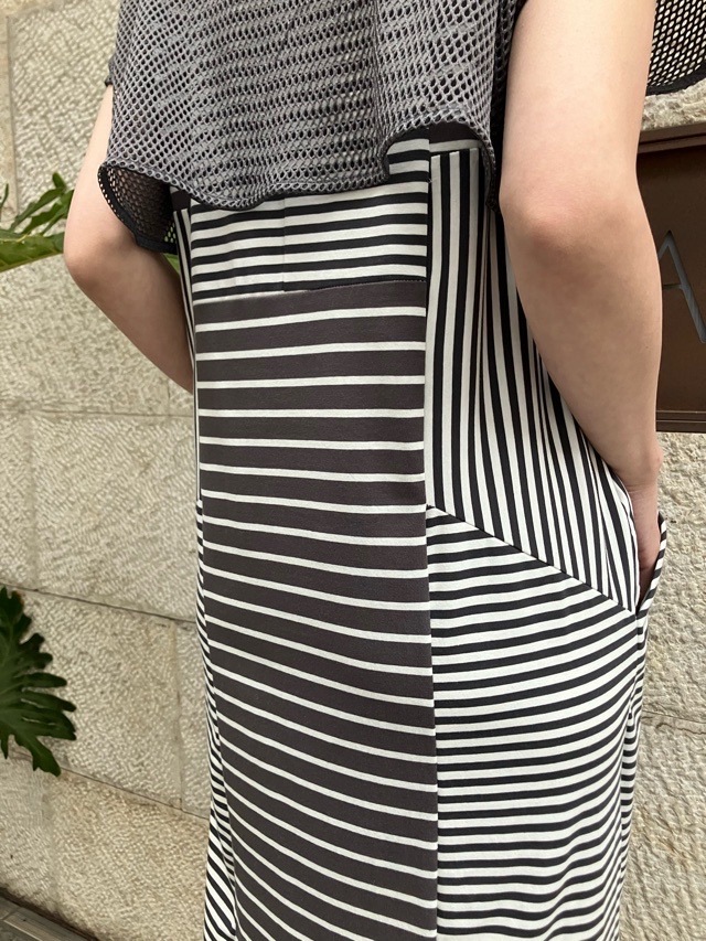 AULA AILA  ボーダー コンビネーション ワンピース ドレス  1252-03012  BLACK(19) /GRAY(12)/ WHITE(02)  アウラアイラ