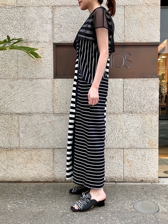 AULA AILA  ボーダー コンビネーション ワンピース ドレス  1252-03012  BLACK(19) /GRAY(12)/ WHITE(02)  アウラアイラ