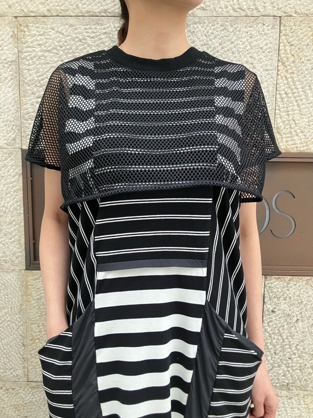 AULA AILA  ボーダー コンビネーション ワンピース ドレス  1252-03012  BLACK(19) /GRAY(12)/ WHITE(02)  アウラアイラ