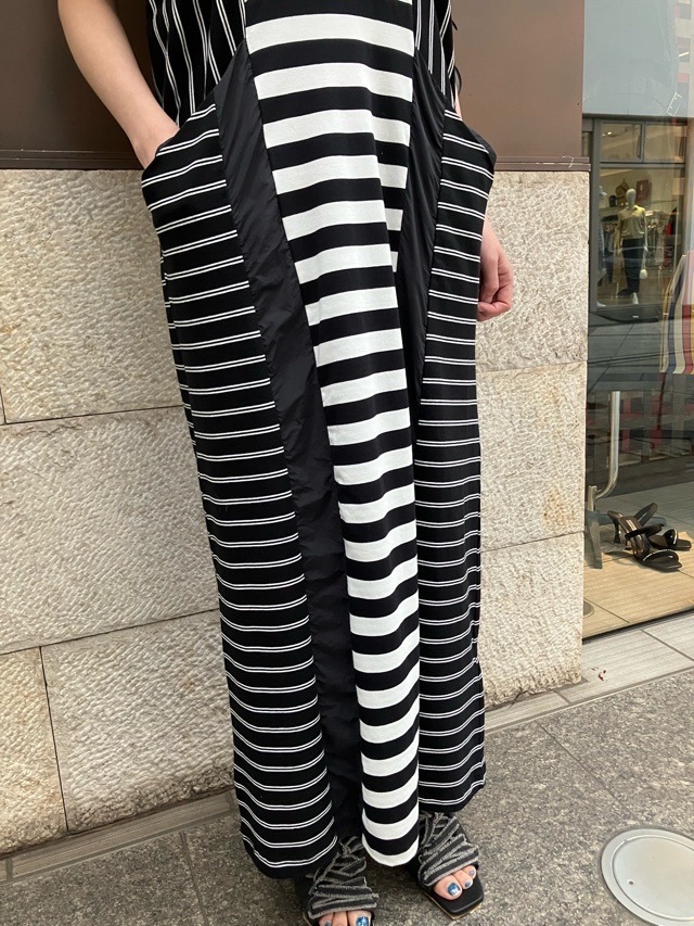 AULA AILA  ボーダー コンビネーション ワンピース ドレス  1252-03012  BLACK(19) /GRAY(12)/ WHITE(02)  アウラアイラ