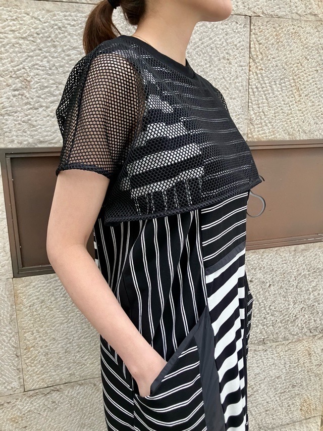 AULA AILA  ボーダー コンビネーション ワンピース ドレス  1252-03012  BLACK(19) /GRAY(12)/ WHITE(02)  アウラアイラ