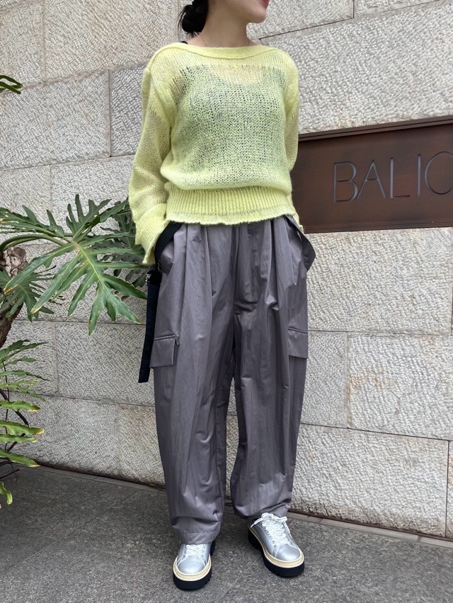 Harikae ボートネック モヘア ニット H0460 ハリカエ YELLOW