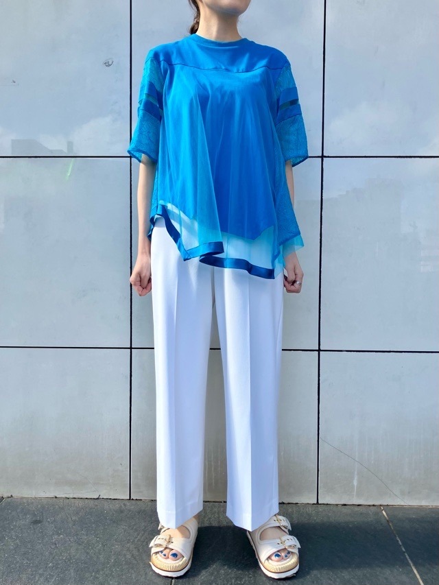 AULA AILA レース チュニック Tシャツ BLUE(92) / WHITE(02)/ BLACK(19) 1252-08011 アウラ アイラ