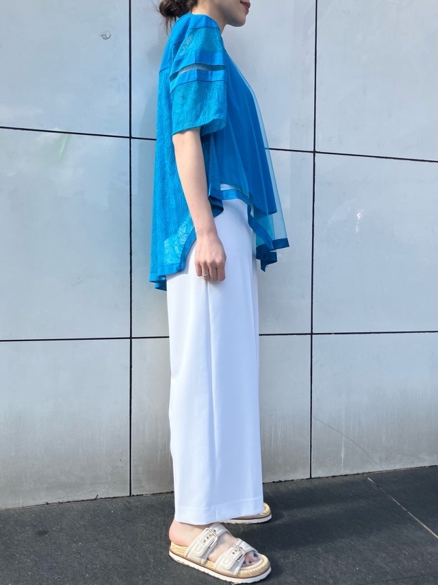 AULA AILA レース チュニック Tシャツ BLUE(92) / WHITE(02)/ BLACK(19) 1252-08011 アウラ アイラ