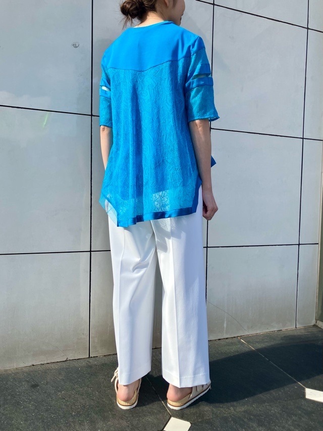 AULA AILA レース チュニック Tシャツ BLUE(92) / WHITE(02)/ BLACK(19) 1252-08011 アウラ アイラ