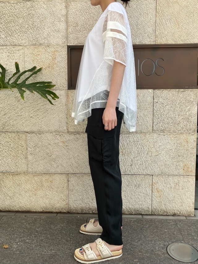 AULA AILA レース チュニック Tシャツ BLUE(92) / WHITE(02)/ BLACK(19) 1252-08011 アウラ アイラ