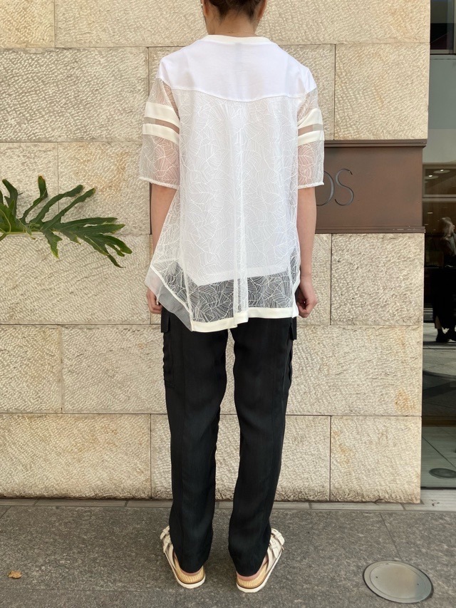 AULA AILA レース チュニック Tシャツ BLUE(92) / WHITE(02)/ BLACK(19) 1252-08011 アウラ アイラ