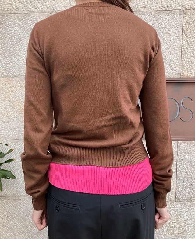 AKANE UTSUNOMIYA アカネ ウツノミヤ  イミテーションニットカーディガン  SPA-FK02-1001　GREY/BROWN 