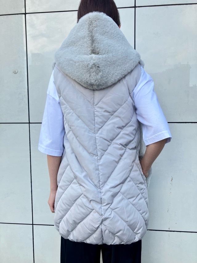 MARECHAL TERRE 背キルティングファーロングベスト ZMT214VT334B LIGHT GRAY(010) / BROWN(037) 新色 マルシャルテル