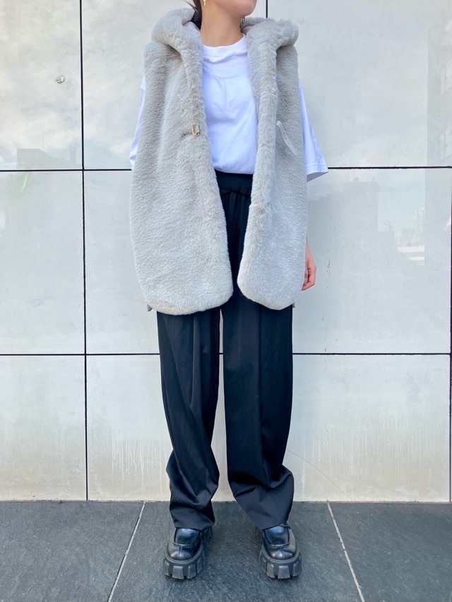 MARECHAL TERRE 背キルティングファーロングベスト ZMT214VT334B LIGHT GRAY(010) / BROWN(037) 新色 マルシャルテル