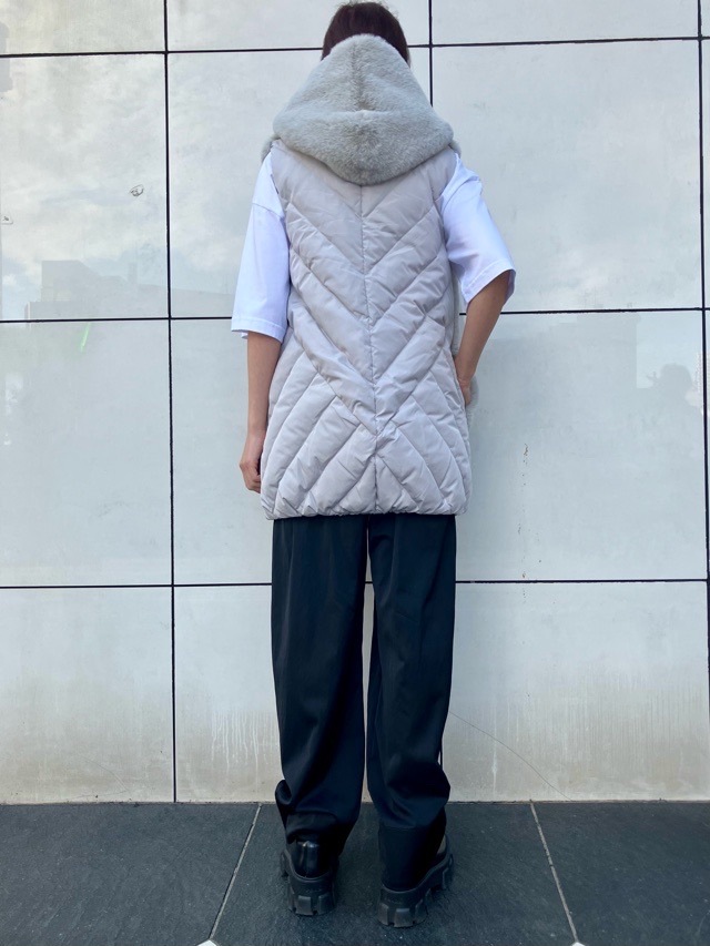 MARECHAL TERRE 背キルティングファーロングベスト ZMT214VT334B LIGHT GRAY(010) / BROWN(037) 新色 マルシャルテル