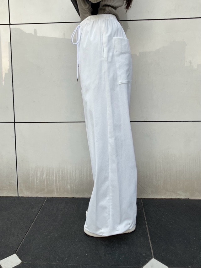 BEATING HEART Wゴムワイドパンツ BP008L1 ビーティングハート WHITE BLACK BEIGE