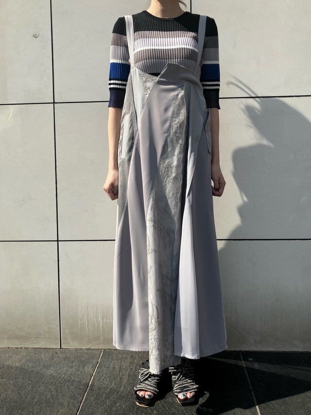 AULA AILA レース MIX ジャンパースカート LIGHT GRAY(10)/ BLACK(19